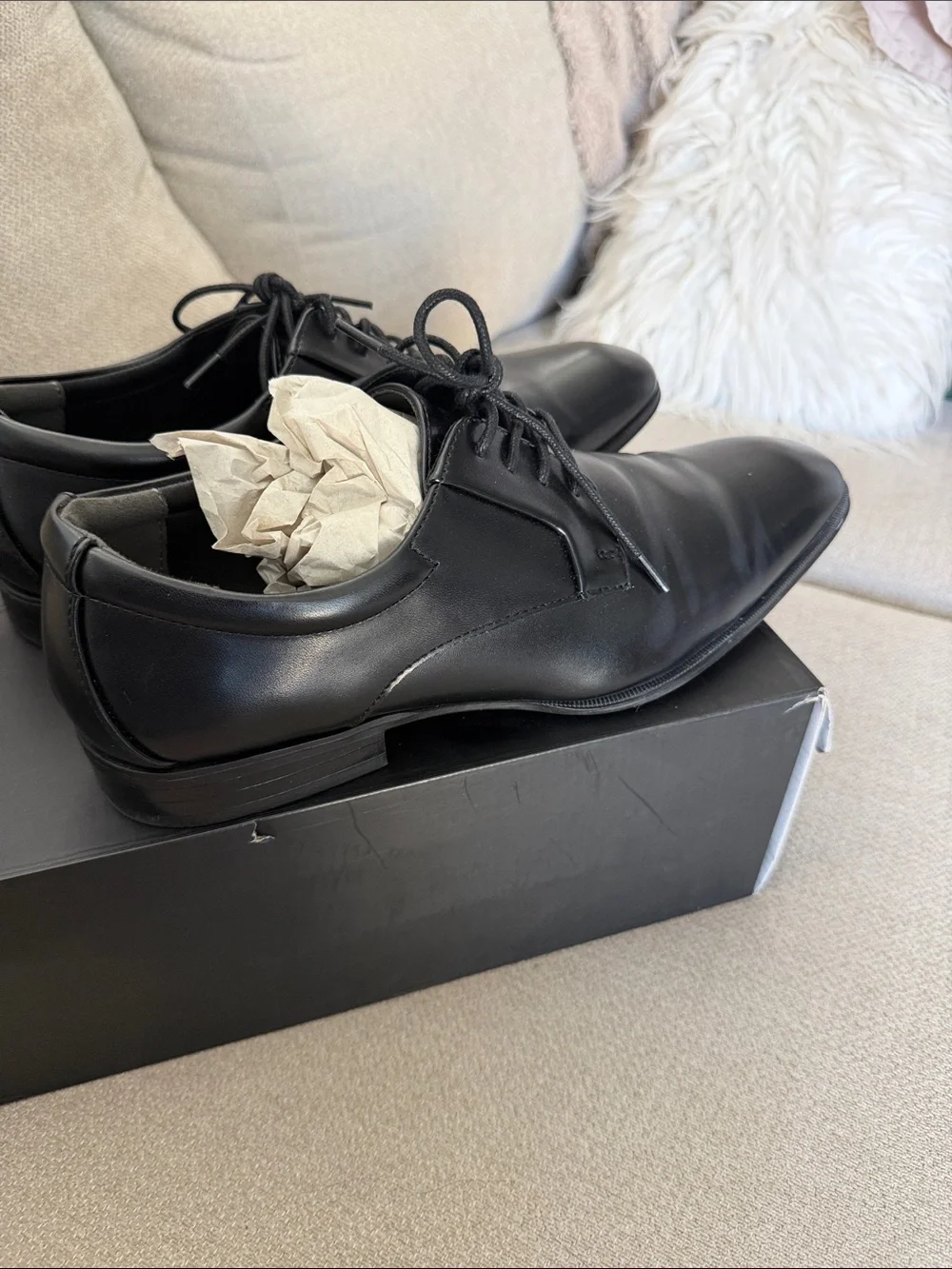 Alfani Black Men's Dress Shoes - Leather Lace-Up